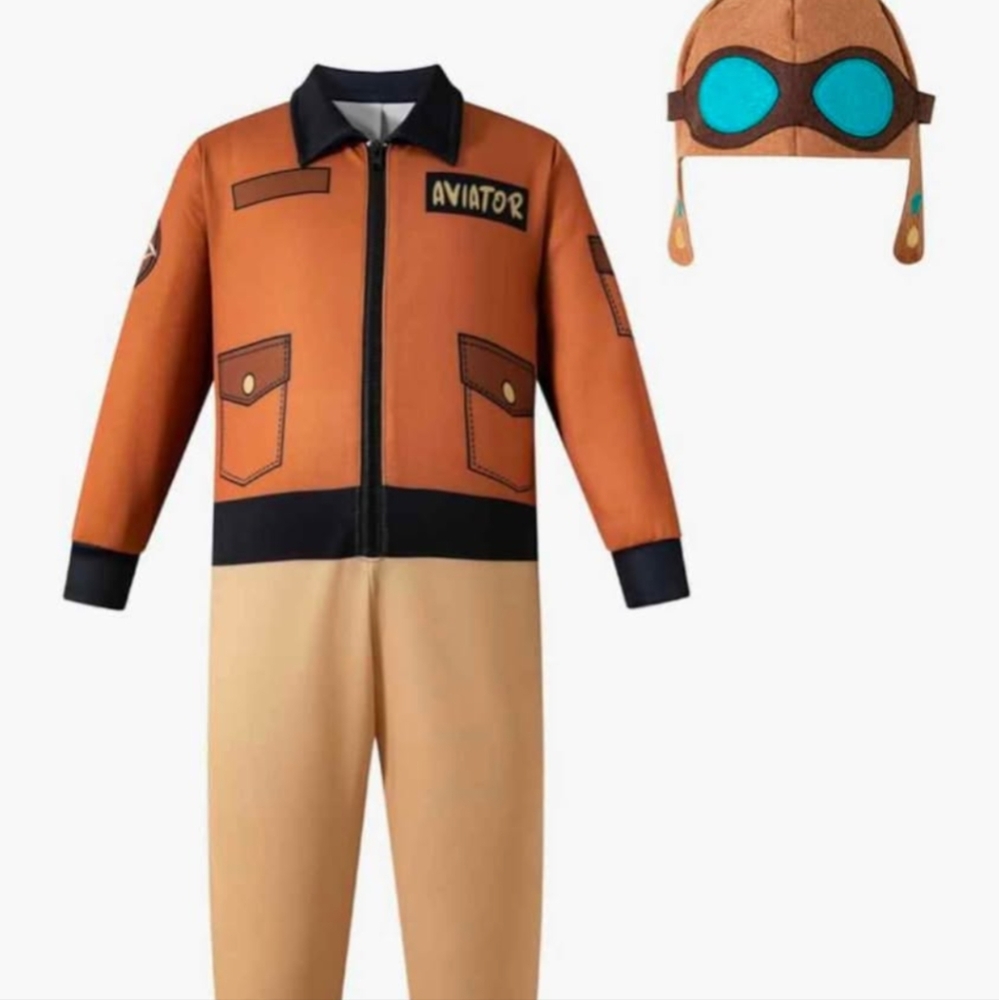NWOT Aviator Costume Jumpsuit with Hat For Kids